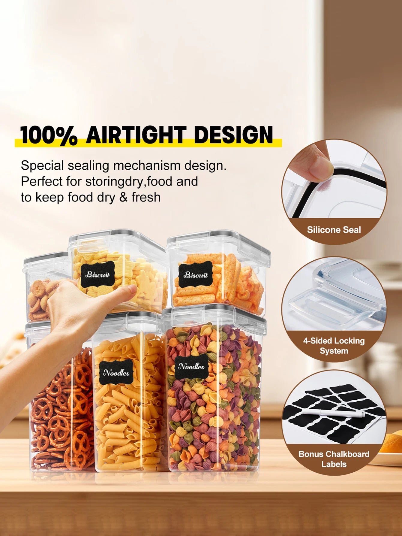 24/48Pcs, Sealed Food Storage Containers with Lids - Lunch Boxes Ideal for Organizing and Storing Grains, Rice, Pasta, Tea, Nuts