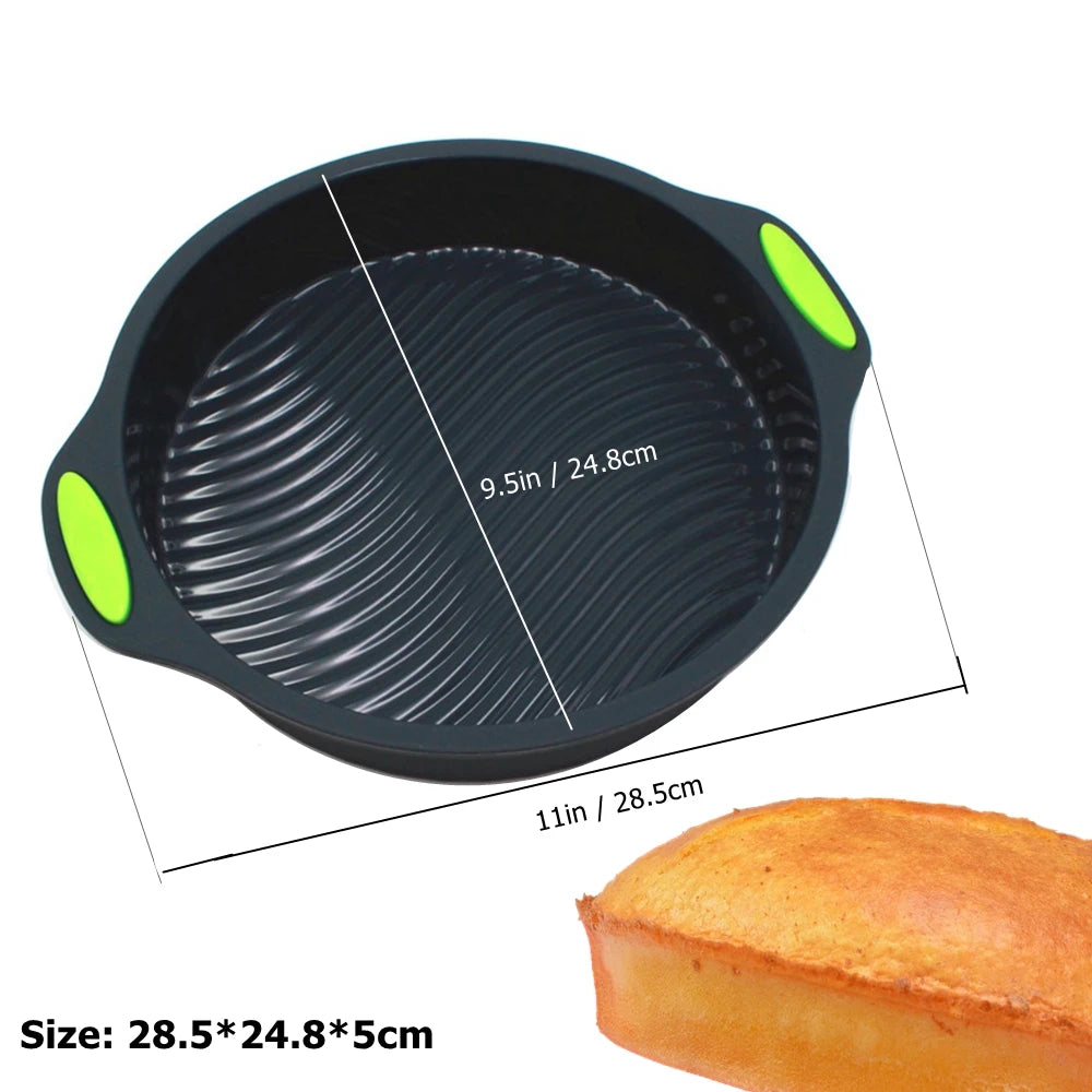 Silicone Cake Pan Non-Stick 8-10-Inch Food Grade Silicone Cake Mold Baking Pan Toast Tray Bread Pan Dessert Bakeware Cake Tools