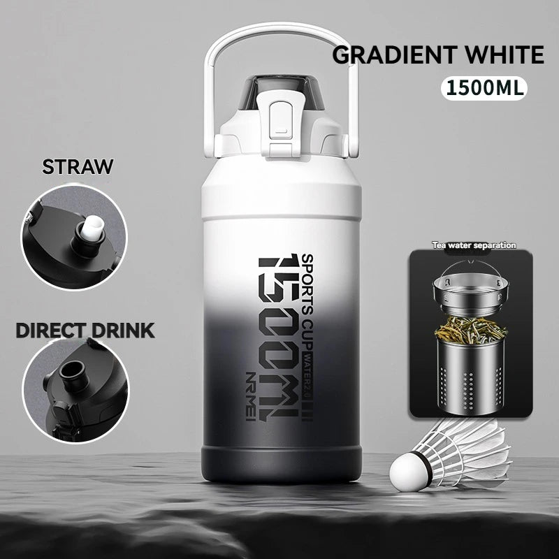 Thermos Water Bottle with Straw Handle Cup 316 Stainless Steel Flask Large Capacity Vacuum Insulated Tumbler