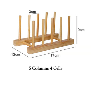 2026 DIY Locker Bamboo Drain Rack Wooden Plate Rack Dish Rack Kitchen Organizer for Plates/Cutting Boards/Plates/Cups/Pot Lid