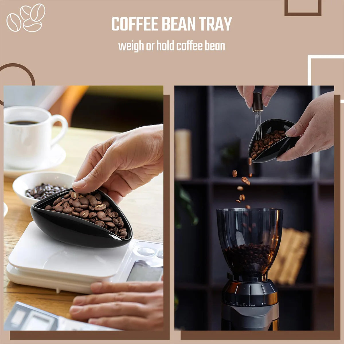 Coffee Bean Dosing Cup & Spray Bottle Kit for Bar, Static Reduction Ceramic Single Dose Tray, Barista Accessories Set