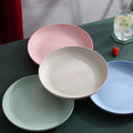 4Pcs Lightweight Wheat Straw Plates Unbreakable Reusable Dinner Dishes Plates Set Dishwasher & Microwave Safe