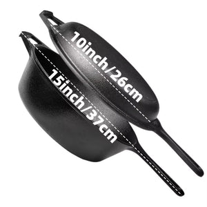 3PCS Cast Iron Skillet Set (6/8/10 Inch) Pre-Seasoned, Heavy-Duty Pans for Oven, Grill & Campfire, Even Heat, Non-Stick Surface
