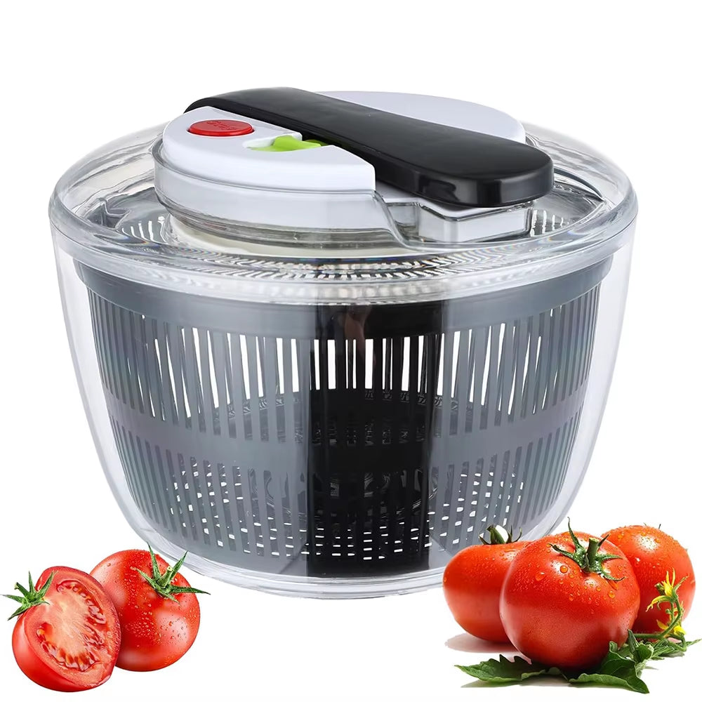 3L Salad Spinner Large Salad Sowl with Lid One-Handed Easy Press Salad Spinner Washer Dryer Drainer Mixer JT249