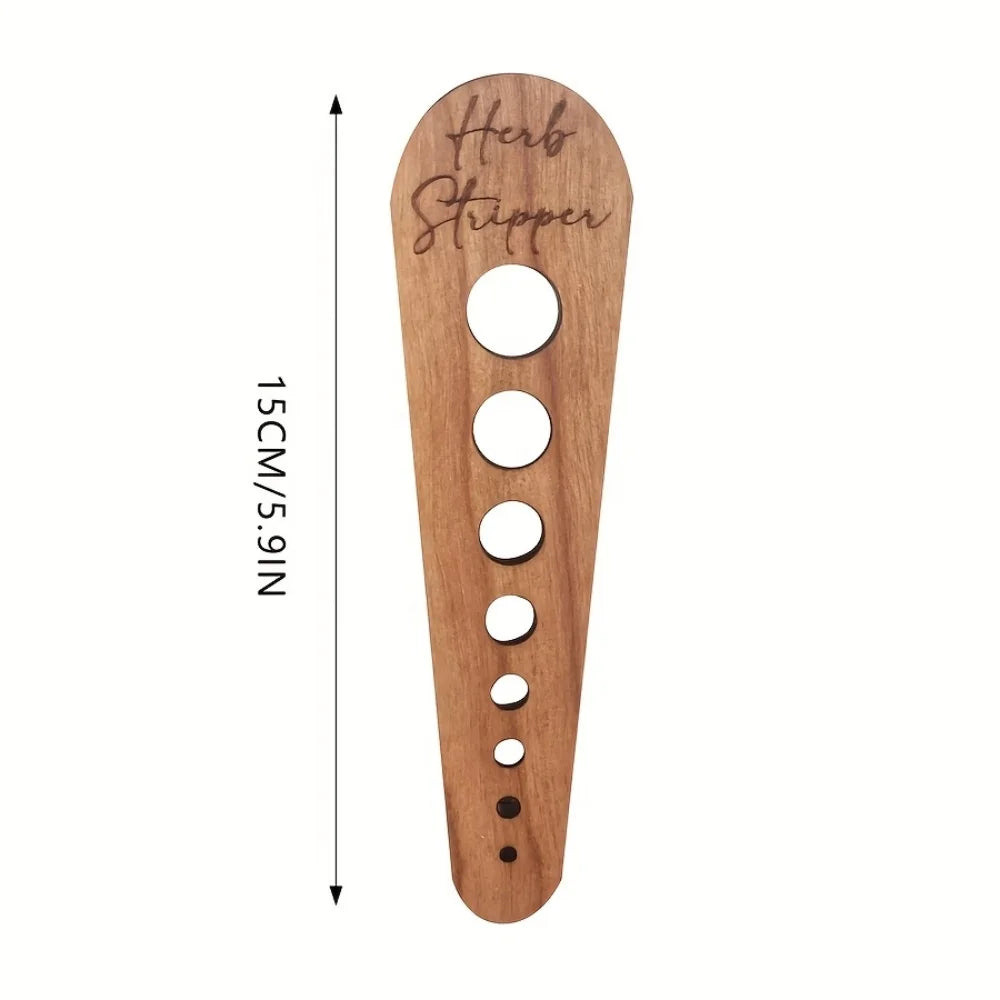1 Wooden Vegetable Leaf Remover, Portable Multi-Compartment Vegetable Leaf Picker, Suitable for Household Kitchen Gadgets