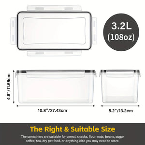 1/2/3/Sets Airtight Food Storage Containers with Lids 3.2L, Plastic Spaghetti Container for Pasta Organizer, BPA Free Air Tight