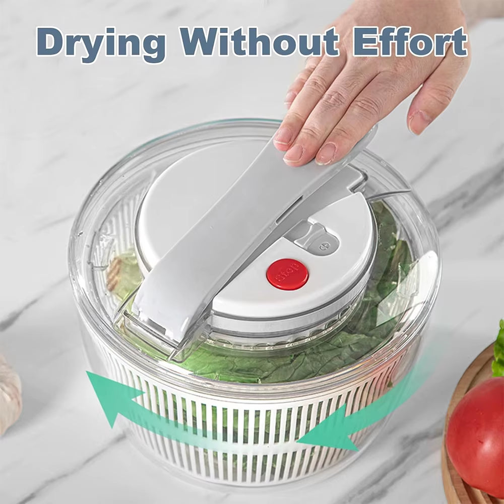 3L Salad Spinner Large Salad Sowl with Lid One-Handed Easy Press Salad Spinner Washer Dryer Drainer Mixer JT249