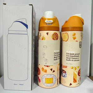 Portable Fruit Car Cup Thermoses Summer Soccer Stainless Steel Insulated Cup 32OZ Large-Capacity Football Water Bottles