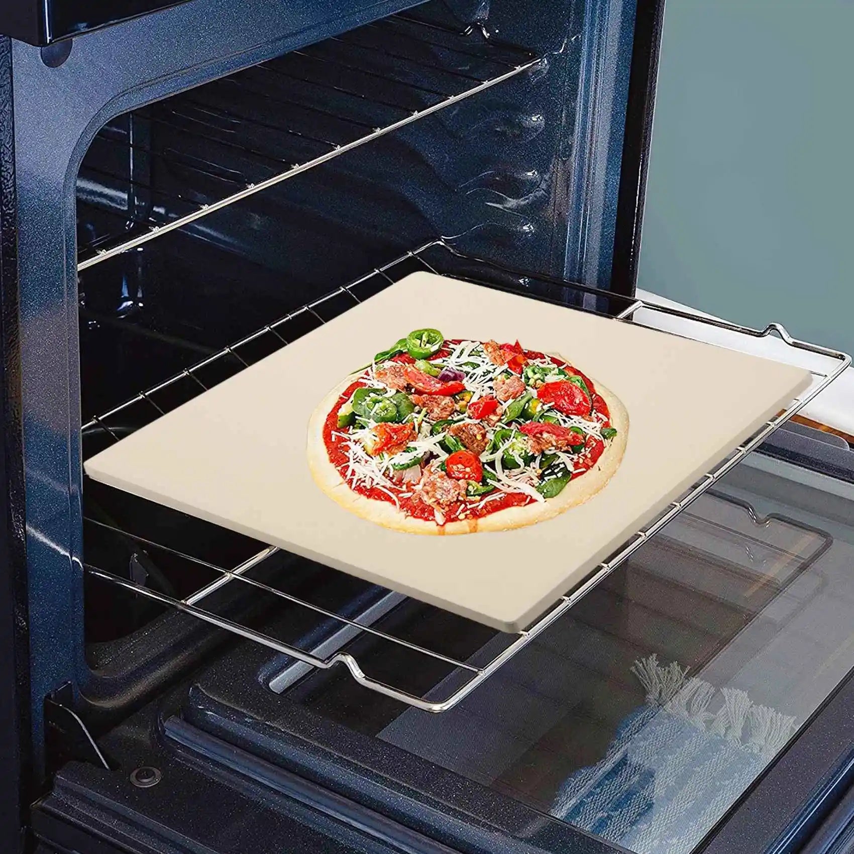 Pizza Stone for Cooking Baking Grilling Pizza Tools for Oven and Bbq Grill Bakeware Bread Tray Kitchen Baking Slab 305X305X10Mm