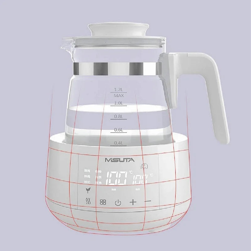 1200Ml Smart Constant Temperature Milk Regulator Glass Kettle Baby Milk Powder Electric Kettle Multifunctional Milk Warmer 220V