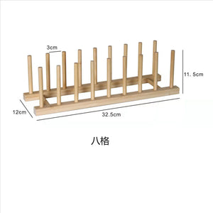 2026 DIY Locker Bamboo Drain Rack Wooden Plate Rack Dish Rack Kitchen Organizer for Plates/Cutting Boards/Plates/Cups/Pot Lid