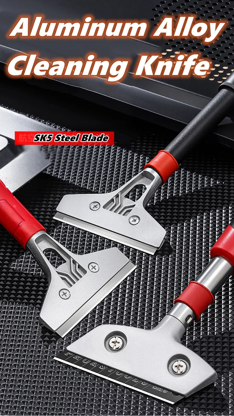 Portable Aluminum Alloy Cleaning Shovel Knife Wallpaper Paint Tiles Flooring Scraper Remover with SK-5 Blade Home Cleaning Tools