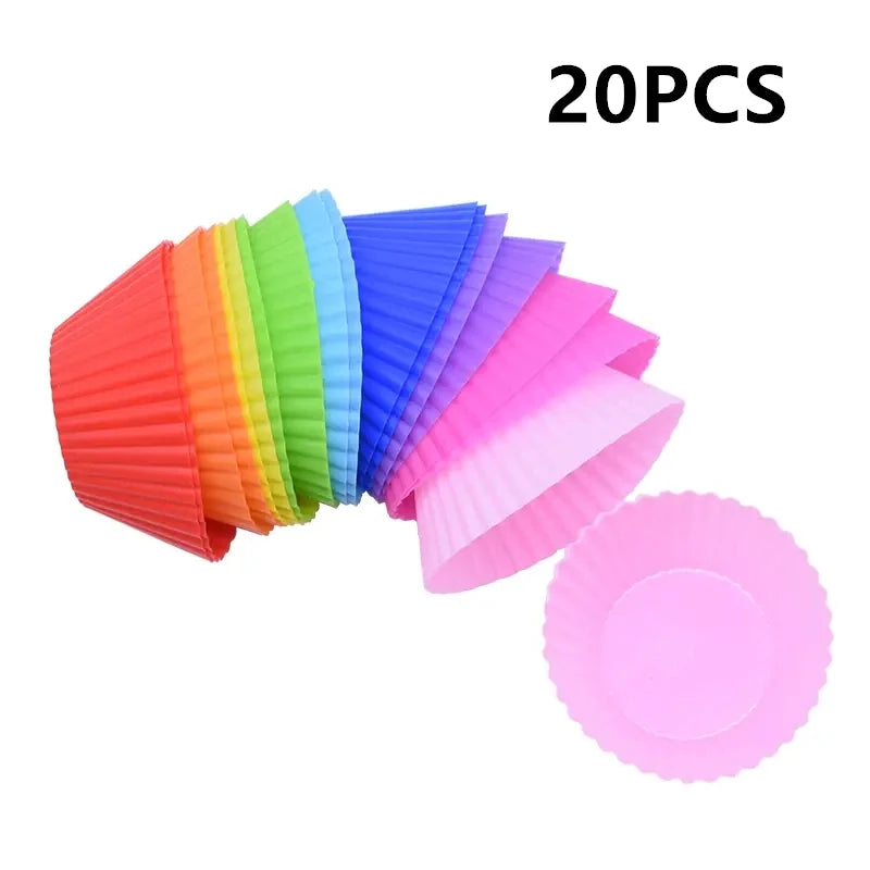 Silicone Cake Mold round Heart Shape Muffin Cupcake Baking Molds Home Kitchen Bakeware Baking Cups BPA Free Kitchen Gadgets ﻿