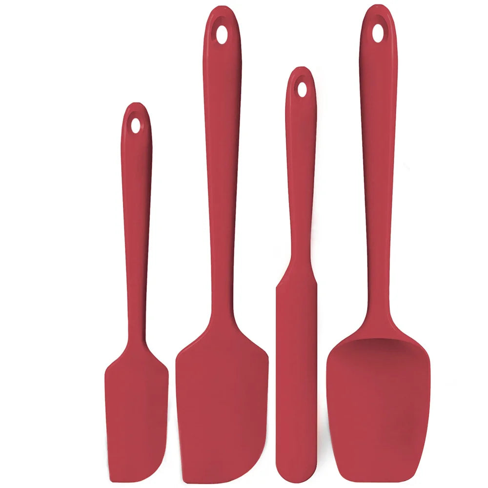 Kitchen Silicone Spatula Set, 600ºf High Heat Flex Silicone Scraper with Nonslip Handle for Cooking Mixing Baking Serving Stirri