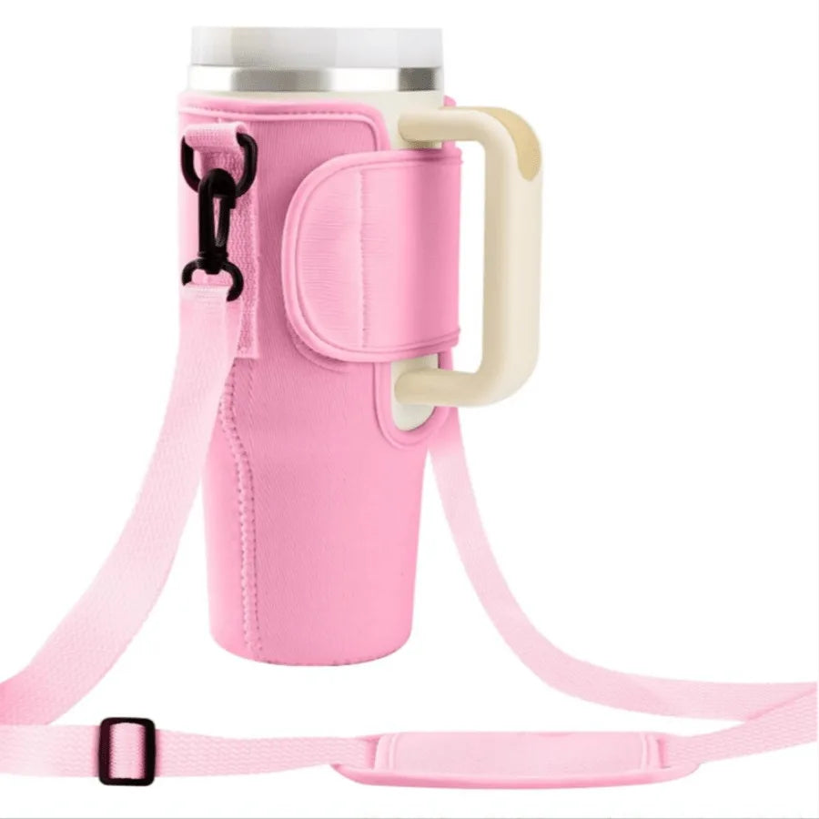1PC Water Bottle Carrier Bag for Large Capacity Tumbler Cup with Handle Water Bottle Cup Sleeve with Adjustable Shoulder Strap