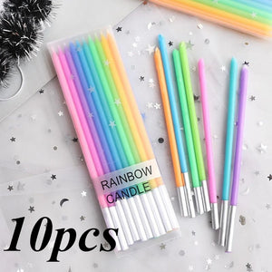 12/48Pcs/1Case Birthday Candles Spiral Cake Candles Long Thin Cake Candles for Wedding Party and Cake Decoration