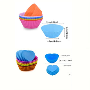 Silicone Cake Mold round Heart Shape Muffin Cupcake Baking Molds Home Kitchen Bakeware Baking Cups BPA Free Kitchen Gadgets ﻿