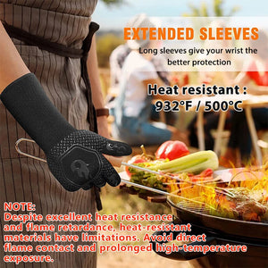 1PC / 1 Pair Oven Gloves, Oven Mitts, Heat Resistant Fireproof Non-Slip Silicone BBQ Grill Gloves for Cooking Barbecue Baking