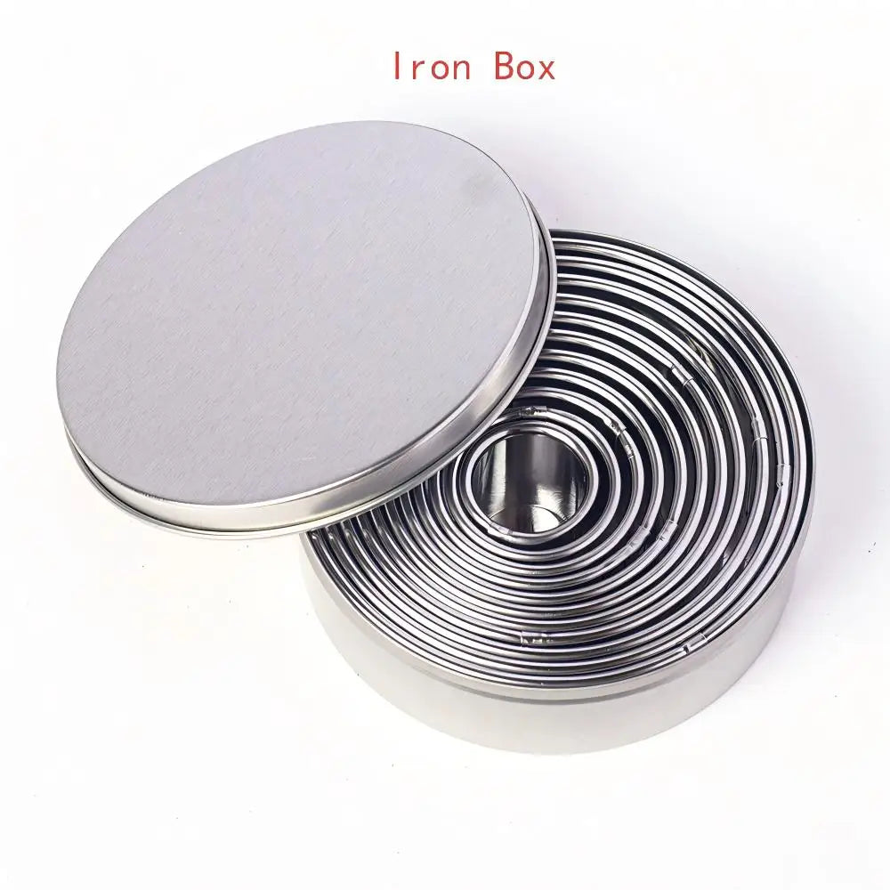 12Pcs Cookie Cutter & Mousse Ring Set Food Grade Stainless Steel Rolled Edge round Molds for Biscuit Donut Fondant Home Baking