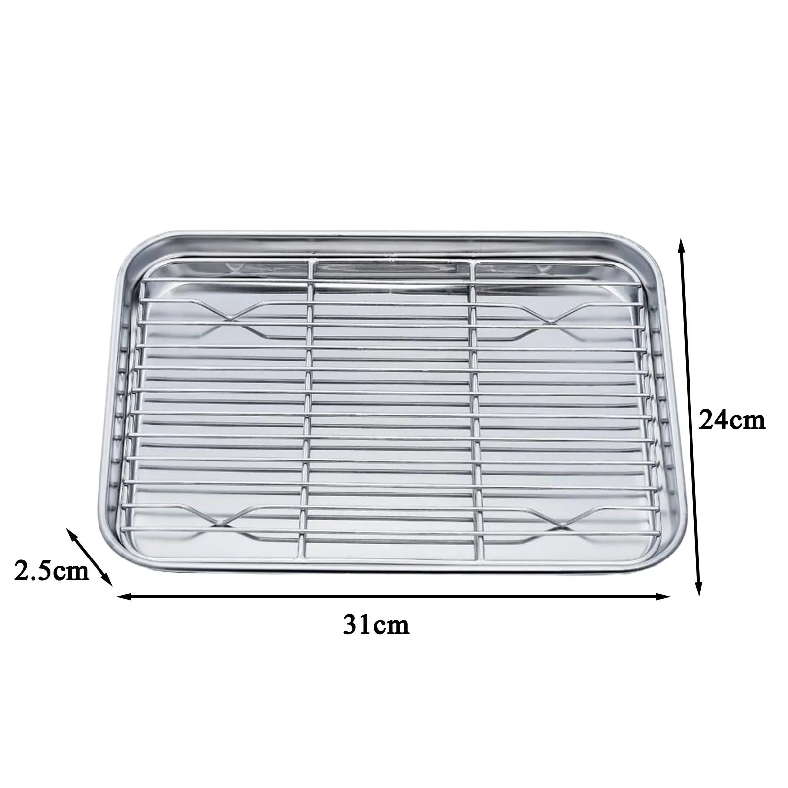 Baking Tray with Removable Cooling Rack Set Stainless Steel Baking Pan Sheet Non Toxic , Used for Oven, BBQ Tray Dishwasher Safe