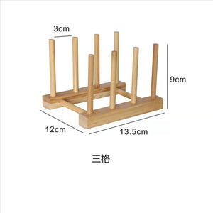 2026 DIY Locker Bamboo Drain Rack Wooden Plate Rack Dish Rack Kitchen Organizer for Plates/Cutting Boards/Plates/Cups/Pot Lid