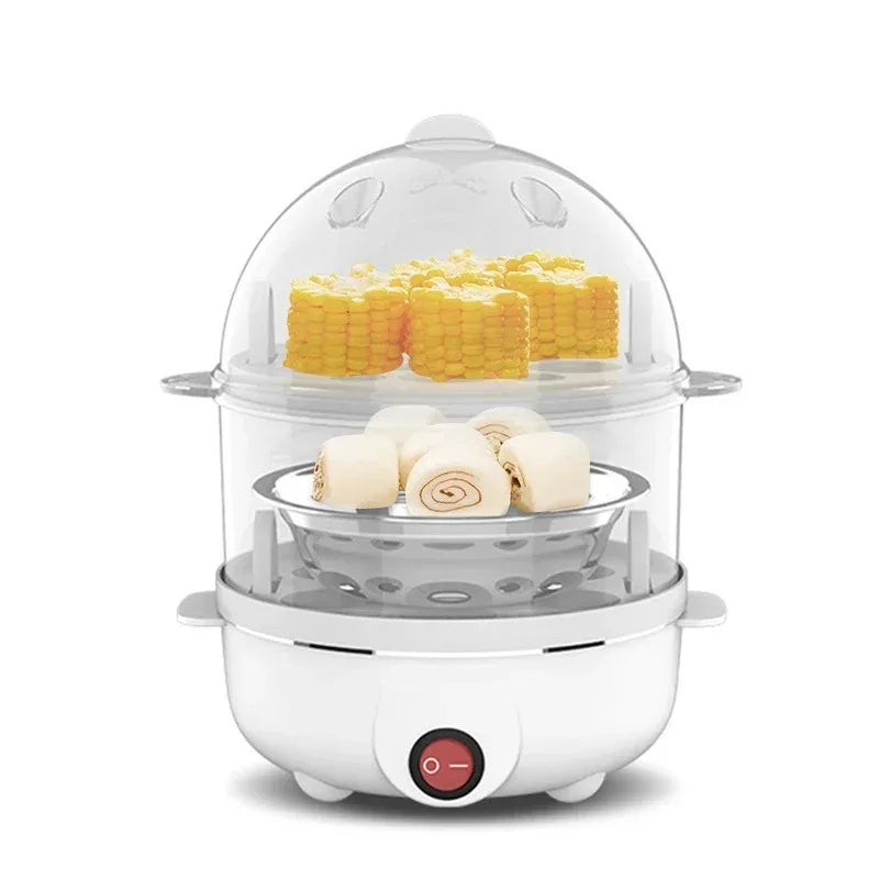 Automatic Electric Egg Streamer Multifunctional Electric Egg Boiler Double Layers Egg Cooker Mini Kitchen Breakfast Machine