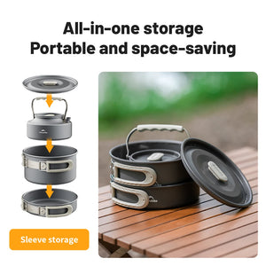 Camping Cookware Kit Outdoor Frying Pan Portable Kettle Foldable Picnic Tableware Kitchen Utensils Cooking Utensils