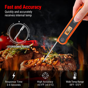 TP03H Digital Instant Read Meat Thermometer for Grilling，Waterproof Kitchen Food LCD Thermometer with Calibration