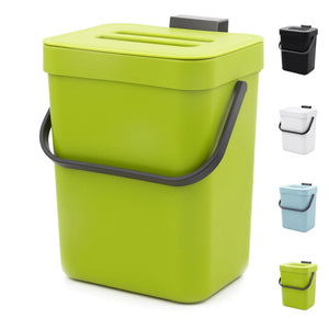 Hanging Plastic Trash Can, Compost Bin Indoor Kitchen Sealed, Odor-Free Food Scrap Container, Small Trash Can with Lid.
