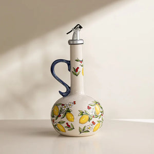 Bpa-Free Olive Oil Dispenser Underglaze Embossed Ceramic Oil Vinegar Can Kitchen Accessories Storage Dispenser Container Bottle
