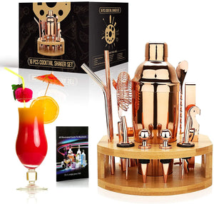 Cocktail Shaker Making Set,16Pcs Bartender Kit for Mixer Wine Martini, Stainless Steel Bar Tools, Home Drink Party Accessories