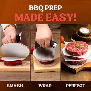 Burger Press, Hamburger Smasher Tool for Griddle, Stainless Steel Ham Patty Press with Anti-Scald Handle, 5.5" Non Stick Grill P