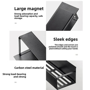 Refrigerator Magnetic Shelf Spice Sundry Side Storage Rack Hanging Basket Space Saving Kitchen Organizer Shelf Household Storage