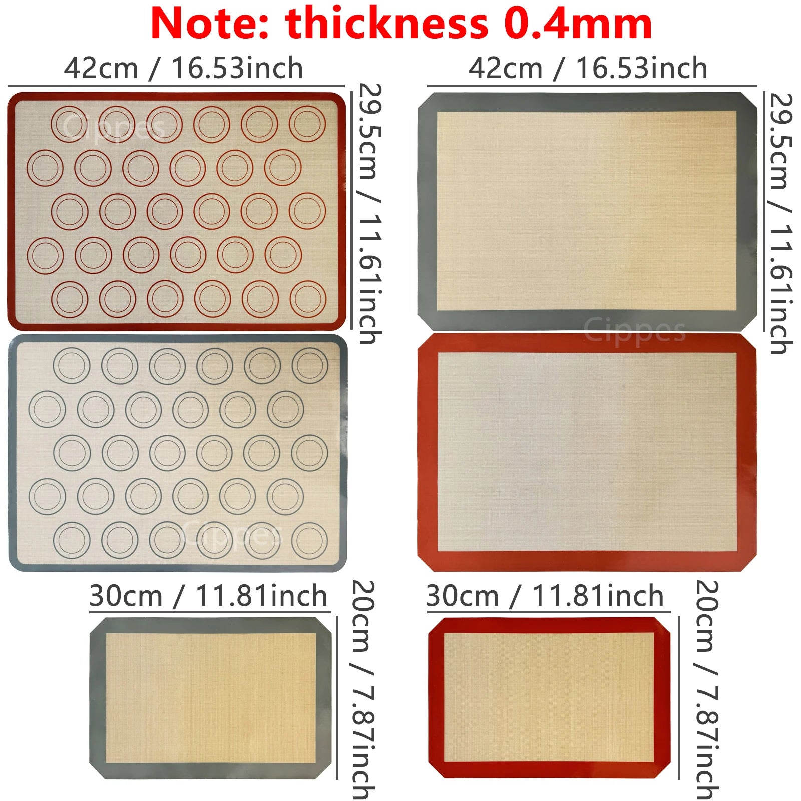 1PC Silicone Baking Mat for Oven, Thin 0.4Mm, Reusable Non Stick Heat Resistant Bakeware Sheets Liner Baking Tools for Cookie