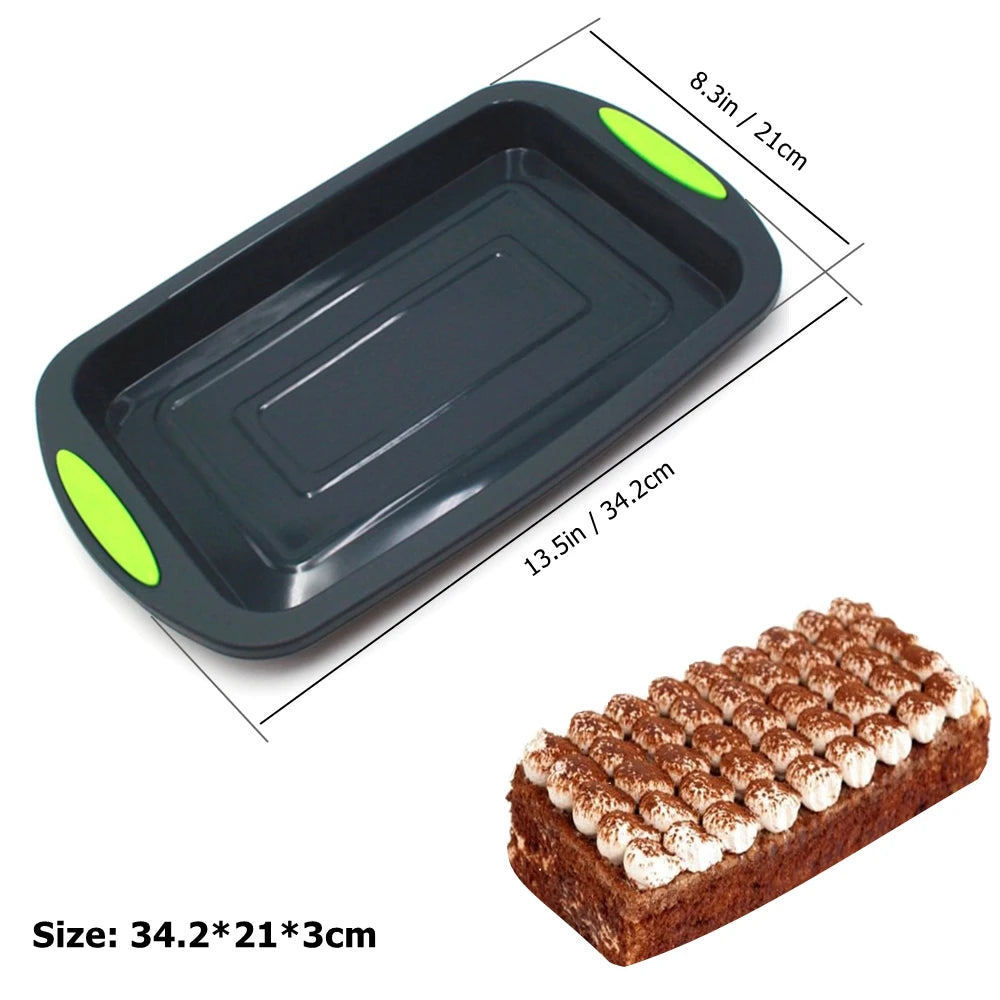 Silicone Cake Pan Non-Stick 8-10-Inch Food Grade Silicone Cake Mold Baking Pan Toast Tray Bread Pan Dessert Bakeware Cake Tools