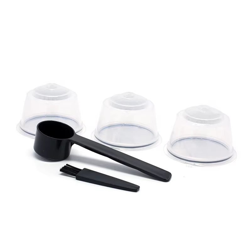 3Pcs Fit for Dolce Gusto Coffee Filter Cup Reusable Coffee Capsule Filters with Spoon Brush