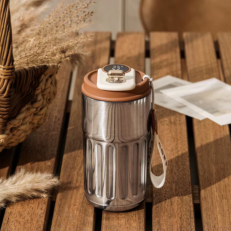 450ML LED Temperature Display Coffee Cup Keep Cold and Heat Thermal Mug Travel Vacuum Flask Stainless Steel Thermo Water Bottle