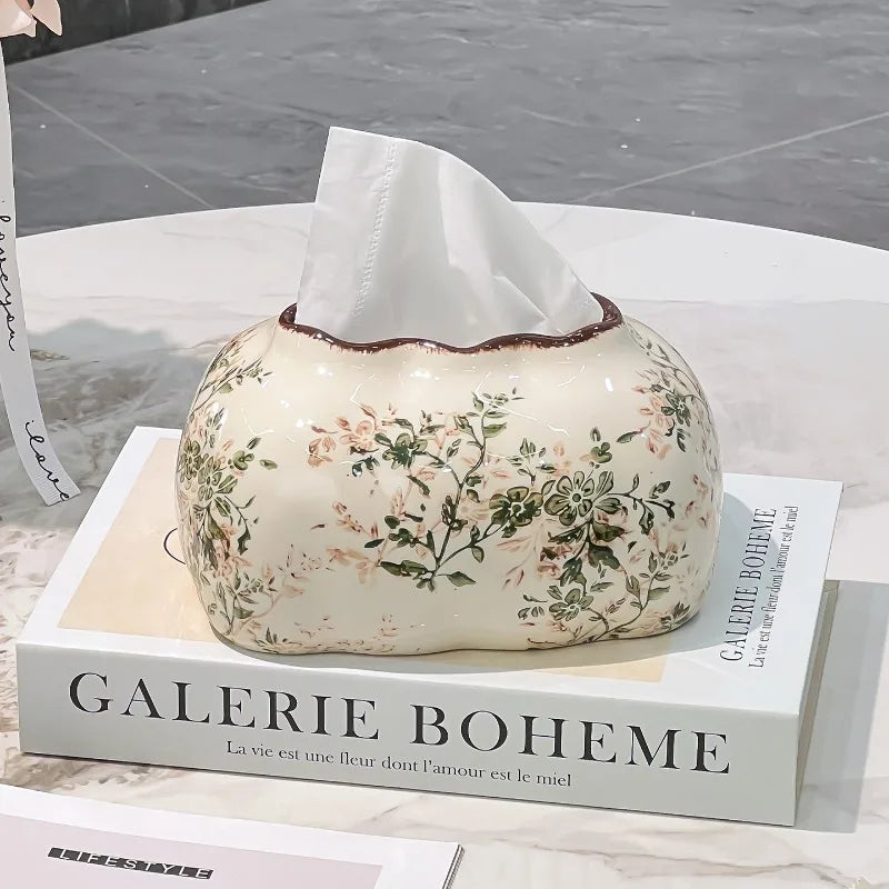 Ceramic Tissue Box Holder Multifunctional Storage Ashtray Vase Fruit Bowl Chopstick Holder Home Decor