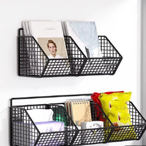 Wall Mounted Kitchen Storage Basket Suitable for Durable Metal Wire Storage of Spices, Garlic, Onions, and Vegetables