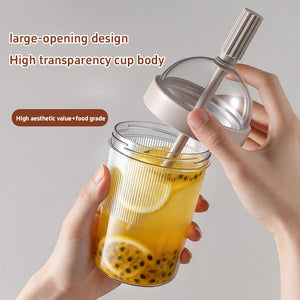 Coffee Cups with Lids Reusable 17Oz Drinkware with Lid and Straw Cold Drink Tumbler for Women Men Travelers Home Office Travel
