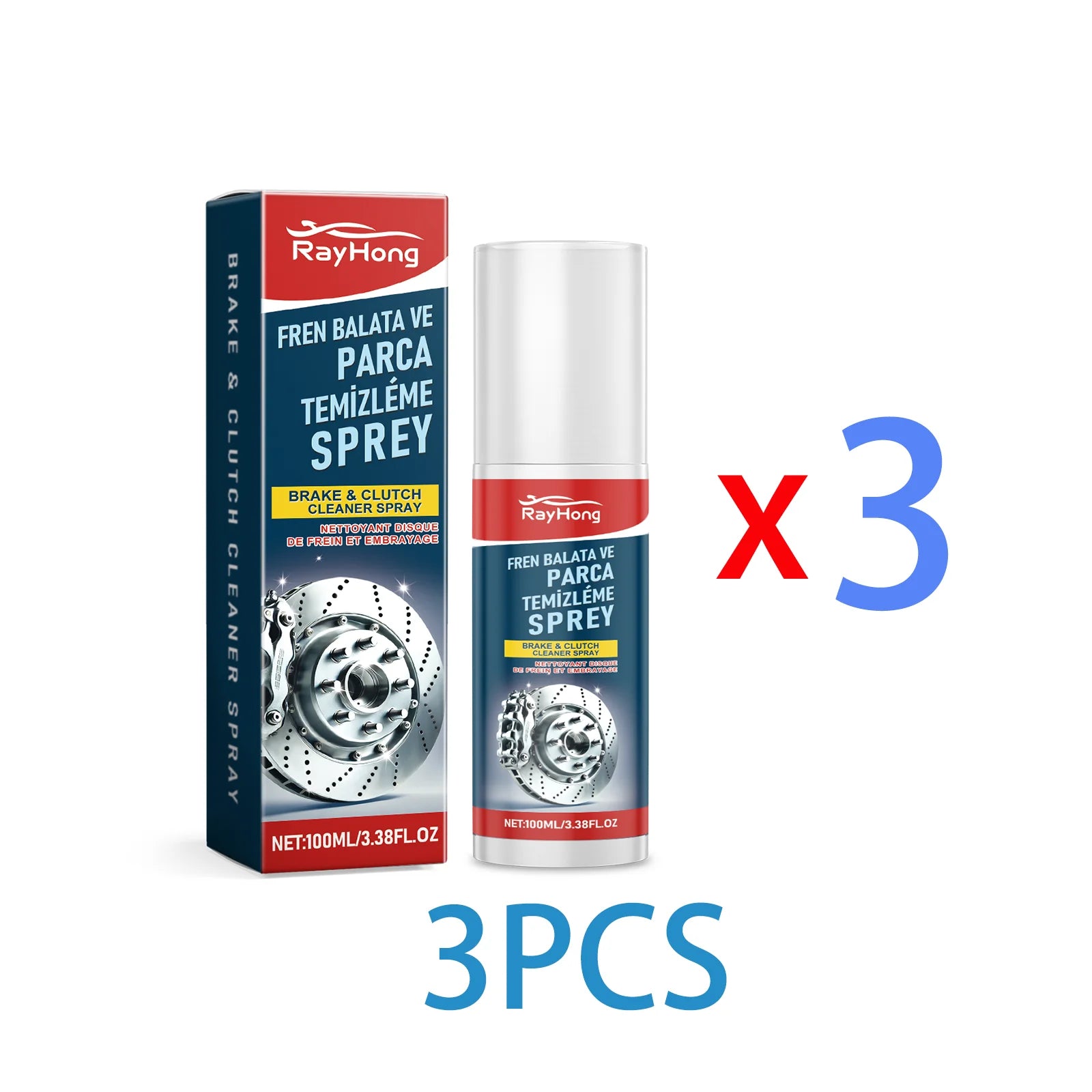 Brake Cleaner Spray Brake Parts Degreaser Dust Remover Disc Cleaner Prevents Noise Corrosion Inhibitor Fast Evaporating 100Ml
