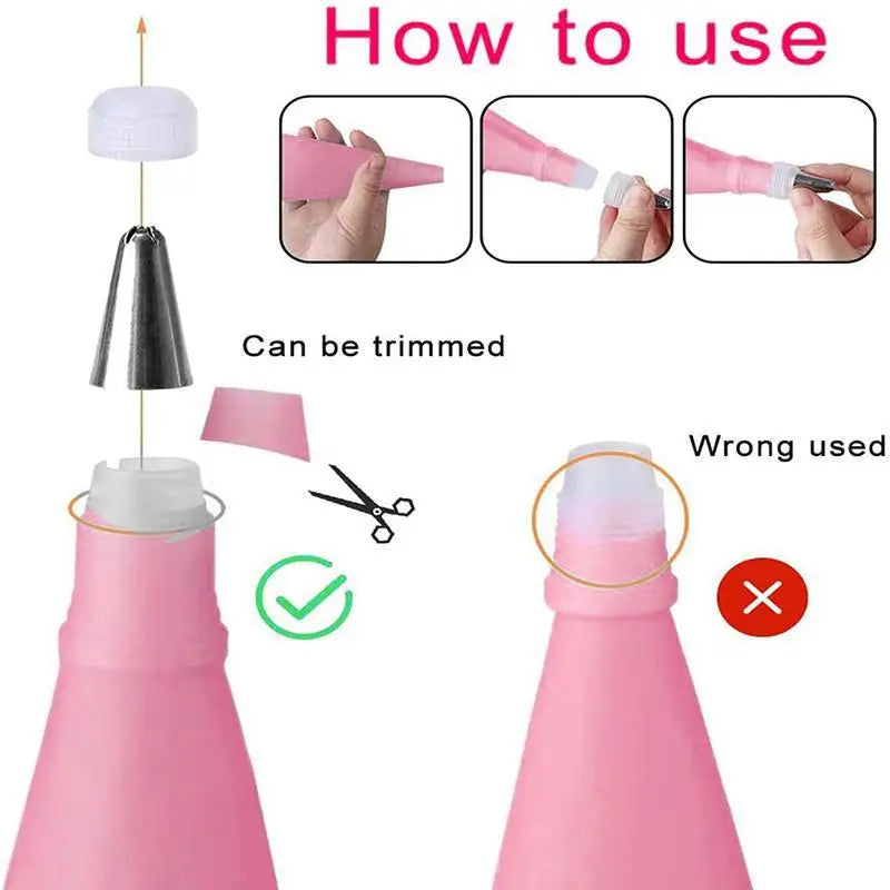 Stainless Steel Cake Decorating Nozzle Piping Bag Set Kitchen Confectionery Equipment Pastry Accessories Bakery Tool Kit