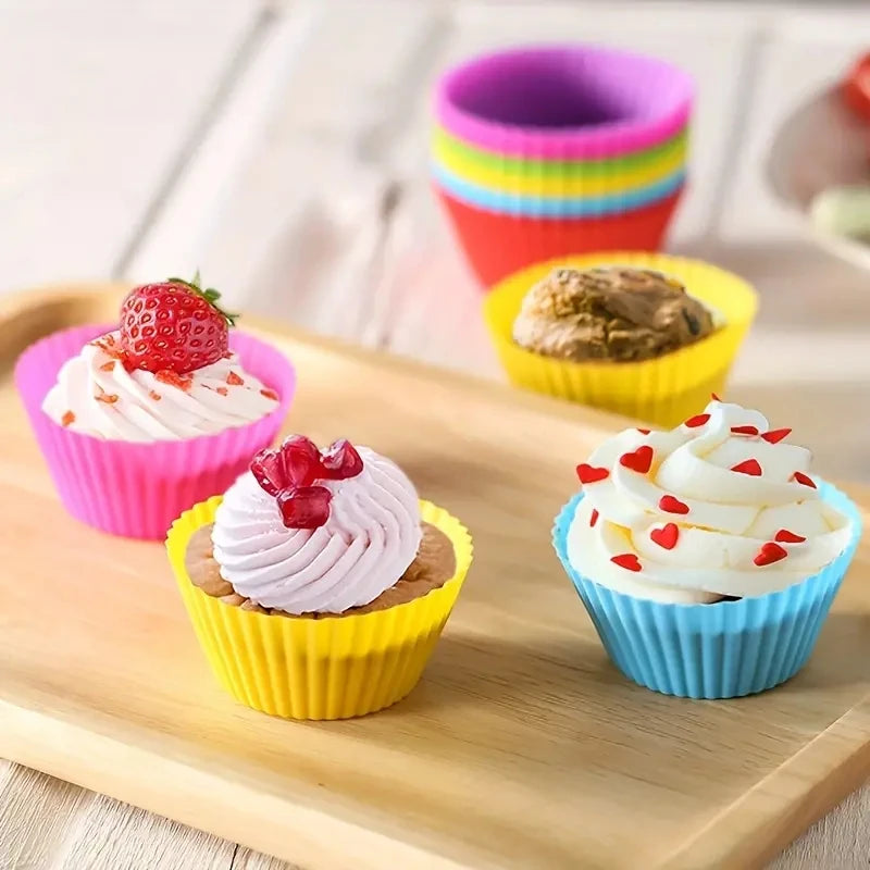 Silicone Cake Mold round Heart Shape Muffin Cupcake Baking Molds Home Kitchen Bakeware Baking Cups BPA Free Kitchen Gadgets ﻿