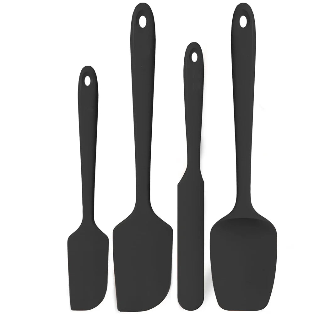 Kitchen Silicone Spatula Set, 600ºf High Heat Flex Silicone Scraper with Nonslip Handle for Cooking Mixing Baking Serving Stirri