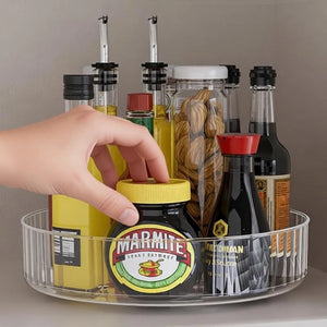 360° Rotating Tray Lazy Susan Fridge Organizer Turntable Storage Tray Clear Food Storage Organizer Spice Rack Kitchen Organizer