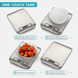 ULTREAN Digital Kitchen Scale 5000G/1G Multifunction Electric Food Scale LCD Display High Precise Waterproff Measuring Scale