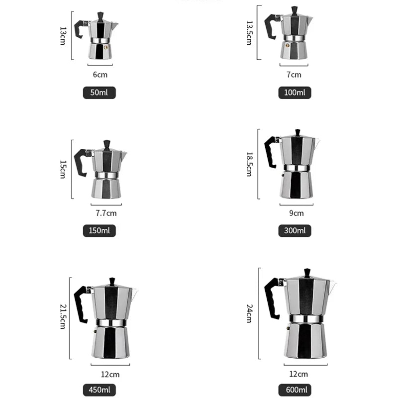 Mocha Coffee Pots Italian Aluminum Octagonal Pot Coffee Cup Maker Tea Maker Portable Coffee Maker