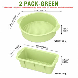 2 Pack Silicone Cake Pan and Loaf Pan Set Non Stick Baking Molds for Oven Air Fryer Accessories Food Grade Bread Bakeware