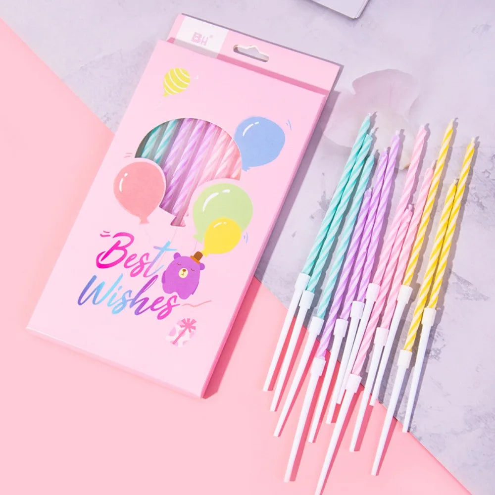 6/12Ps Cakelove Colorful Birthday Candles with Stand Star Heart Cake Candle Baby Children Birthday Party Supplies Wedding Decor