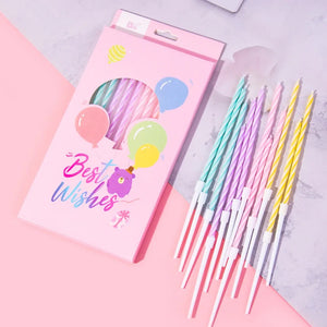 6/12Ps Cakelove Colorful Birthday Candles with Stand Star Heart Cake Candle Baby Children Birthday Party Supplies Wedding Decor